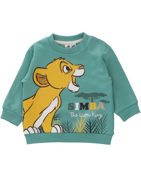 Sweat bébé molletonné Disney Simba Roi Lion  - 100% Coton - Vert