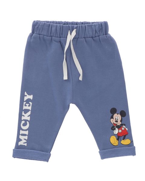 Pantalon bébé molletonné Disney Mickey - 100% Coton - Bleu