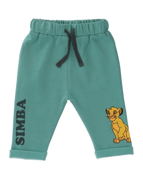Pantalon bébé molletonné Disney Simba Roi Lion - 100% Coton - Vert
