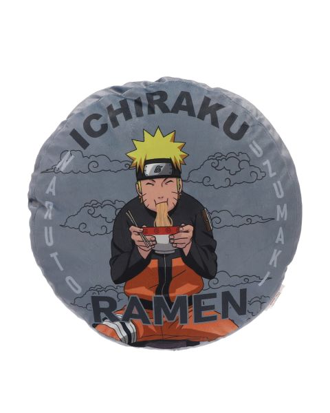 Coussin rond Naruto Ichiraku Ramen - 100% Polyester - 200 GSM - Gris