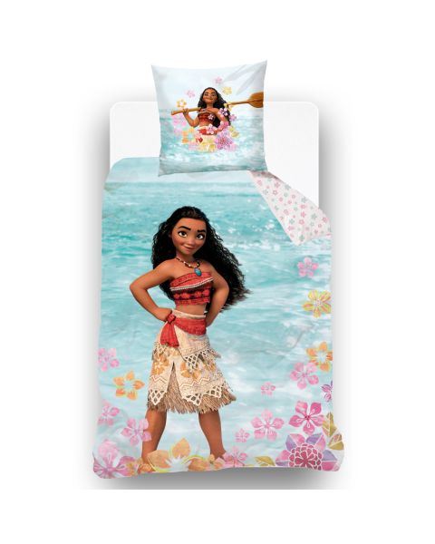 Housse de couette Disney Vaiana océan bleue 140x200 cm 100% coton - Mode en Web