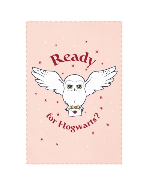 Plaid Harry Potter Hedwige 110x130 cm - 100% Polyester - Rose