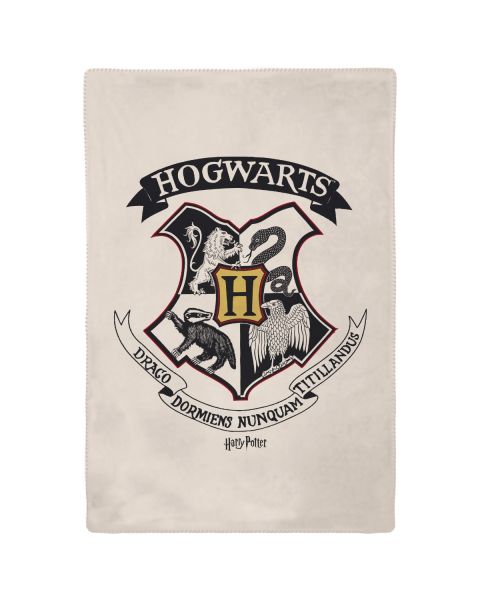Plaid Harry Potter Poudlard 110x130 cm - 100% Polyester - Blanc