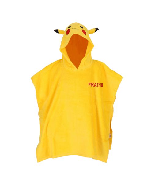 Poncho Pikachu Pokémon avec capuche pour enfant - 100% Coton matière serviette - Jaune