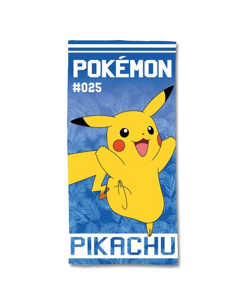Serviette De Plage Pokémon Pikachu 0025 75x150 cm - 100% Coton - 300 GSM - Bleu