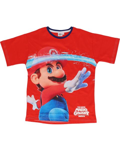 SUPER MARIO - T-Shirt Enfant Super Mario tournoyant - 100% Coton - Style Sportswear Décontracté - Jersey doux 160 GSM - Rouge Éclatant