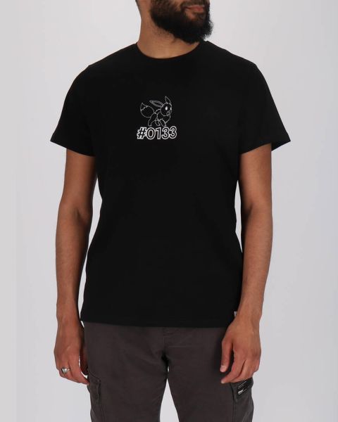 T-shirt manches courtes adulte Pokémon imprimé dos Evoli évolutions prismatiques - 100% Coton - Noir