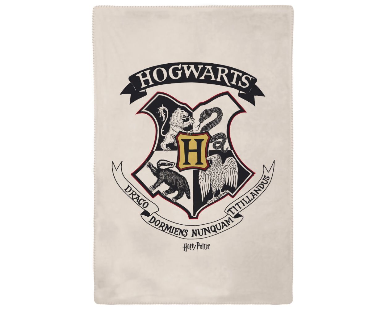 HARRY POTTER - Plaid Harry Potter Poudlard 110x130 cm - 100% Polyester -  Blanc