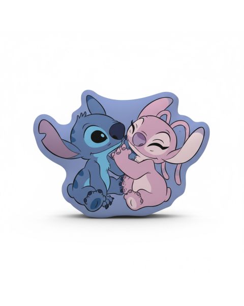 Coussin 3D Disney Stitch et Angel 40x28 cm bleu et rose - Mode en Web