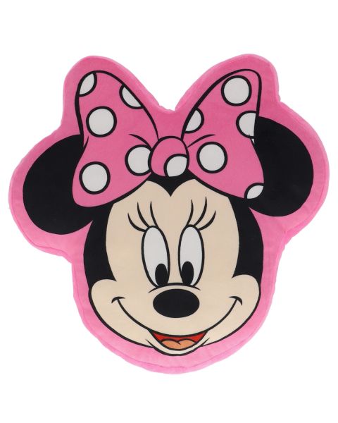 Coussin 3D Minnie Mouse Disney rose avec nœud à pois et oreilles - Mode en Web