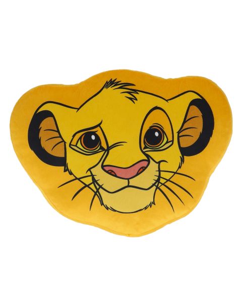 Coussin 3D Simba Le Roi Lion Disney jaune forme tête avec oreilles - Mode en Web
