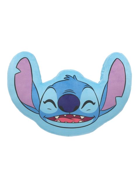 Coussin 3D Stitch Disney bleu forme tête avec oreilles en relief - Mode en Web