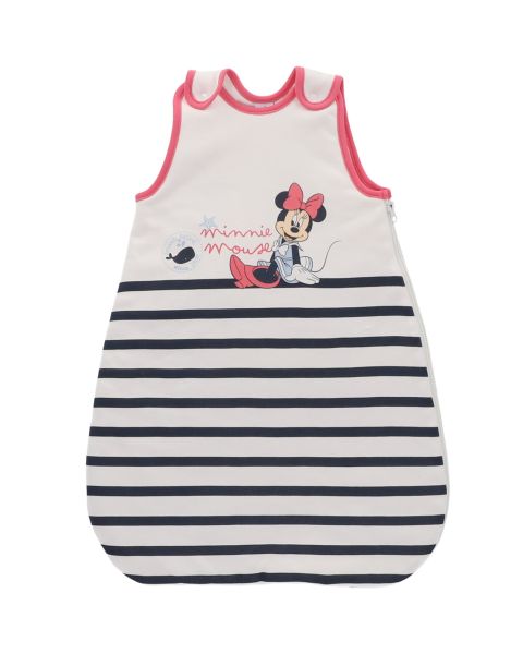 Gigoteuse bébé Disney Minnie marinière blanche et bleue 0-6 mois - Mode en Web