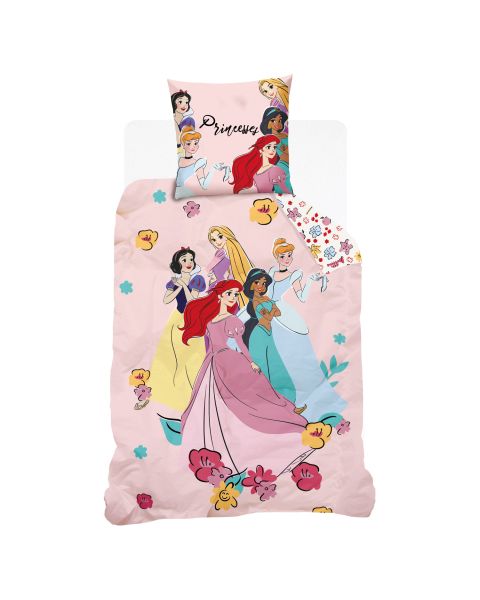 Housse de couette Disney Princesses beige 140x200 cm 100% coton - Mode en Web