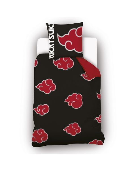 Housse de couette Naruto Akatsuki noire 140x200 cm 100% coton - Mode en Web
