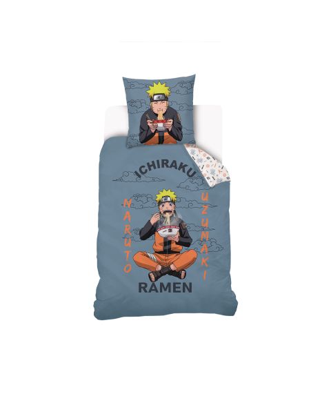 Housse de couette Naruto Shippuden Ramen bleue 140x200 cm 100% coton - Mode en Web