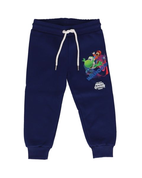 SUPER MARIO - Jogging Enfant Super Mario Galaxy et Yoshi - Polycoton - Style Sportswear Décontracté - Molleton doux 240 GSM - Bleu Marine