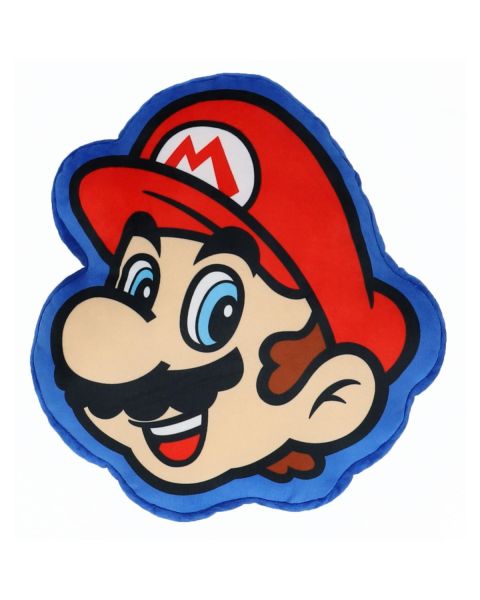 Coussin 3D Super Mario en forme de tête de Mario avec casquette rouge - Mode en Web
