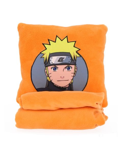 Coussin Naruto de forme carrée orange avec logo du village de Konoha - Mode en Web