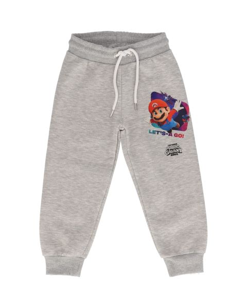 SUPER MARIO - Jogging Enfant Super Mario Galaxy Let's-a-go - Polycoton - Style Sportswear Décontracté - Molleton doux 240 GSM - Gris Chiné