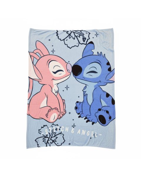 Plaid Disney Angel et Stitch bleu et rose 120x150 cm - Mode en Web