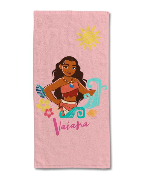 Serviette de plage Disney Vaiana rose 75x150 cm 100% coton - Mode en Web