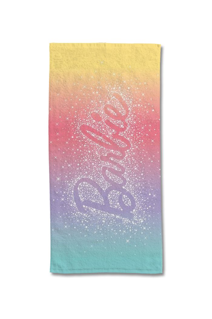 Serviette de plage Barbie Arc-en-Ciel multicolore 75x150 cm 100% coton - Mode en Web