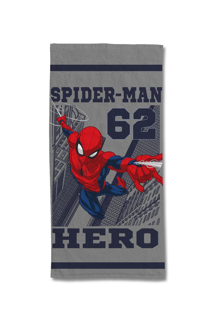 Serviette de plage Spiderman Marvel Hero grise 75x150 cm 100% coton - Mode en Web